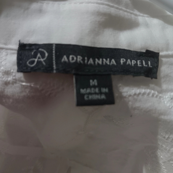 Adrianna Papell White Floral Button Down Shirt - Picture 7 of 7